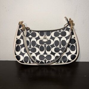 Coach Monogram Black and White Shoulder Bag